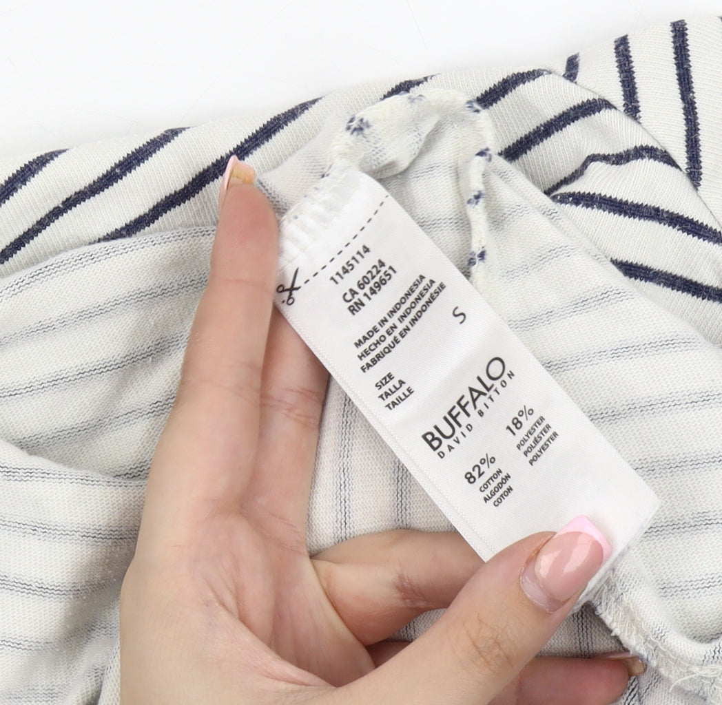 Buffalo David Bitton Women’s White Striped T-Shirt Dress