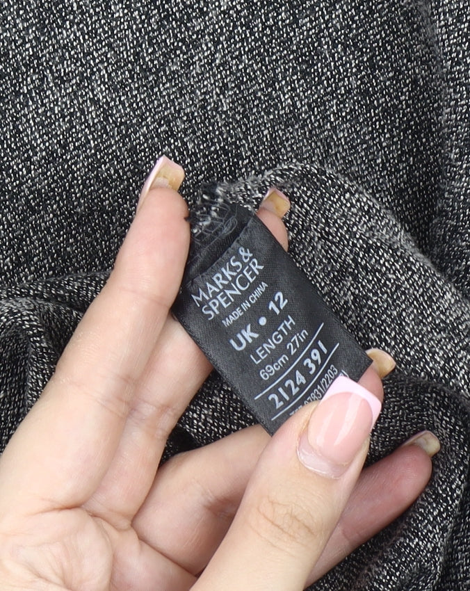 Marks and Spencer Women's Grey A-Line Skirt, Size 12