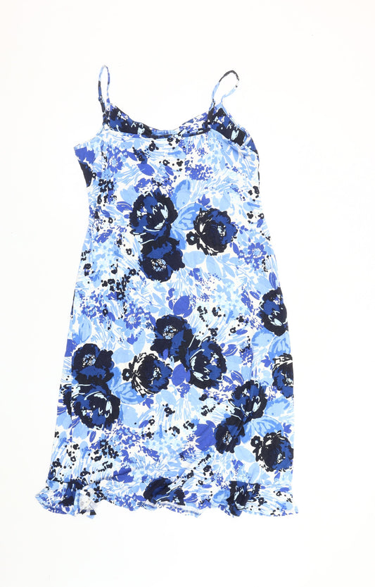 Per Una Women's Blue Floral Sleeveless Dress Size 16