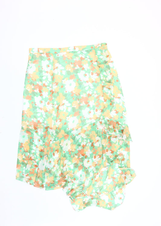 ASOS Women's Floral Midi Skirt Multicoloured Size 18