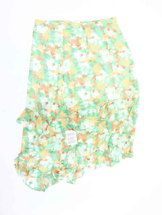 ASOS Women's Floral Midi Skirt Multicoloured Size 18