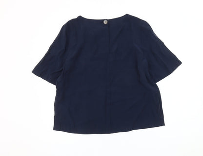 Womens UK Size 14 Marks and Spencer Blue Basic Blouse