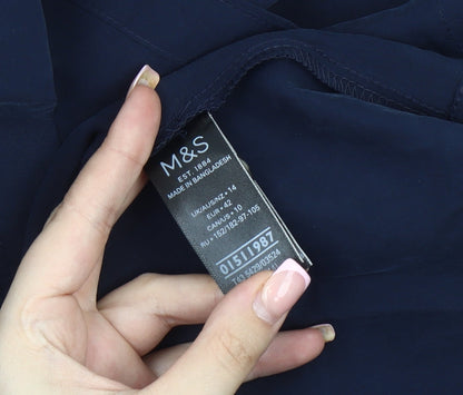 Womens UK Size 14 Marks and Spencer Blue Basic Blouse