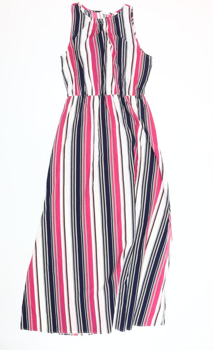 Mela London Women's Multicoloured Stripe Midi Dress, Size 10