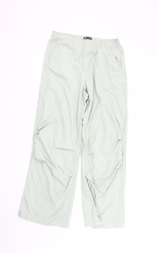 Womens UK Size 10 Zara Relaxed Fit Casual Grey Trousers