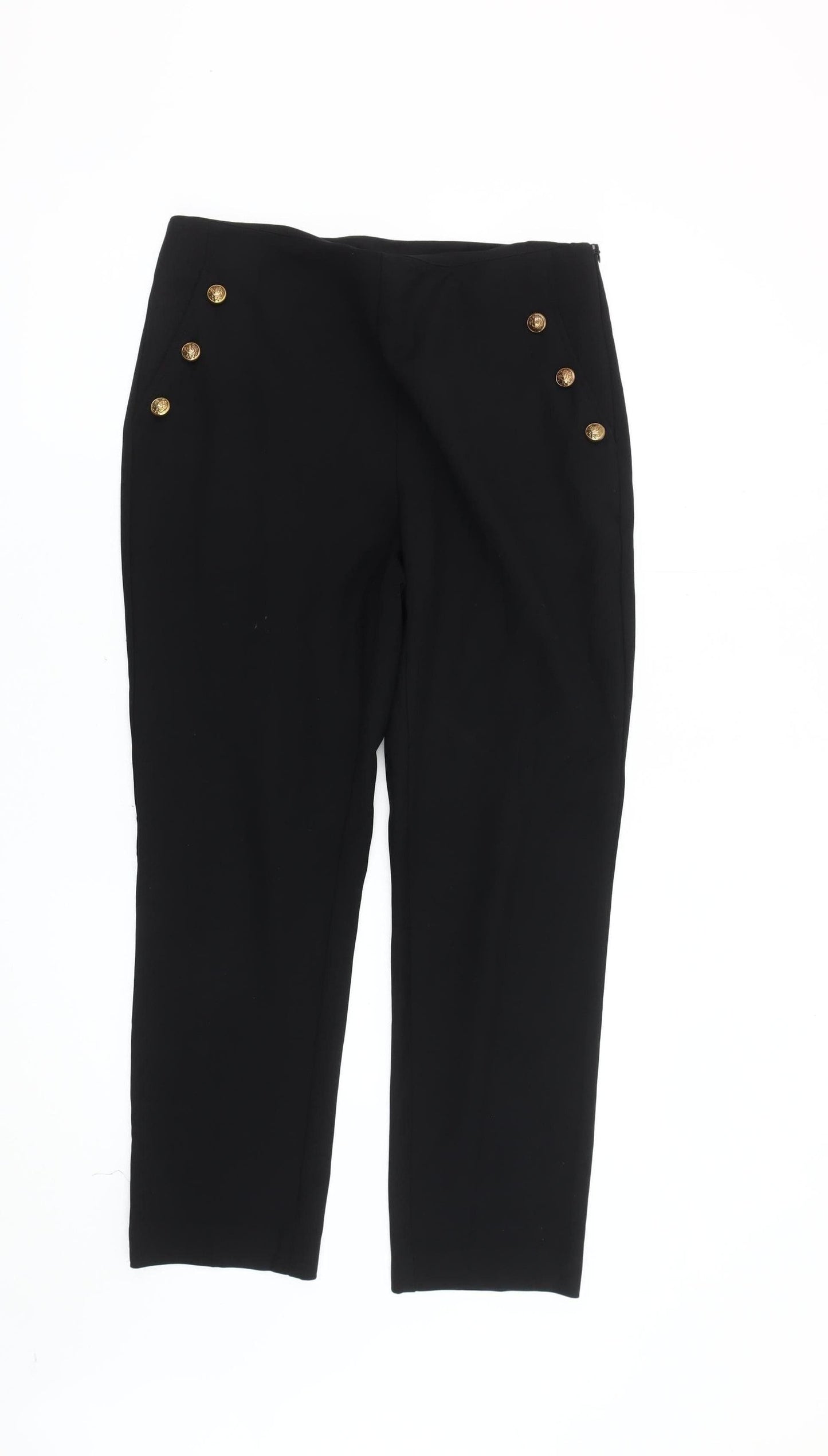 V By Very Women's Black Straight Trousers Size 12