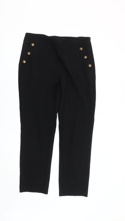 V By Very Women's Black Straight Trousers Size 12