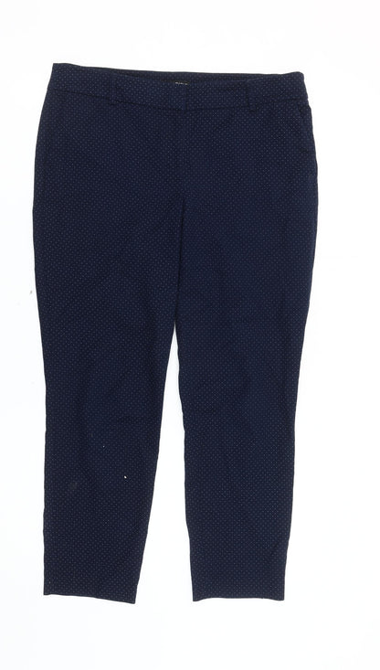 Womens UK Size 12 Hilary Radley Regular Fit Cropped Blue Trousers