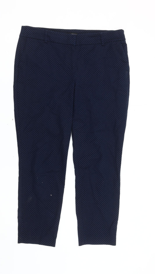 Womens UK Size 12 Hilary Radley Regular Fit Cropped Blue Trousers