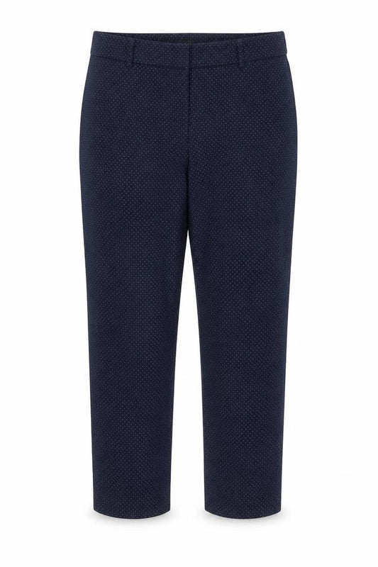 Womens UK Size 12 Hilary Radley Regular Fit Cropped Blue Trousers