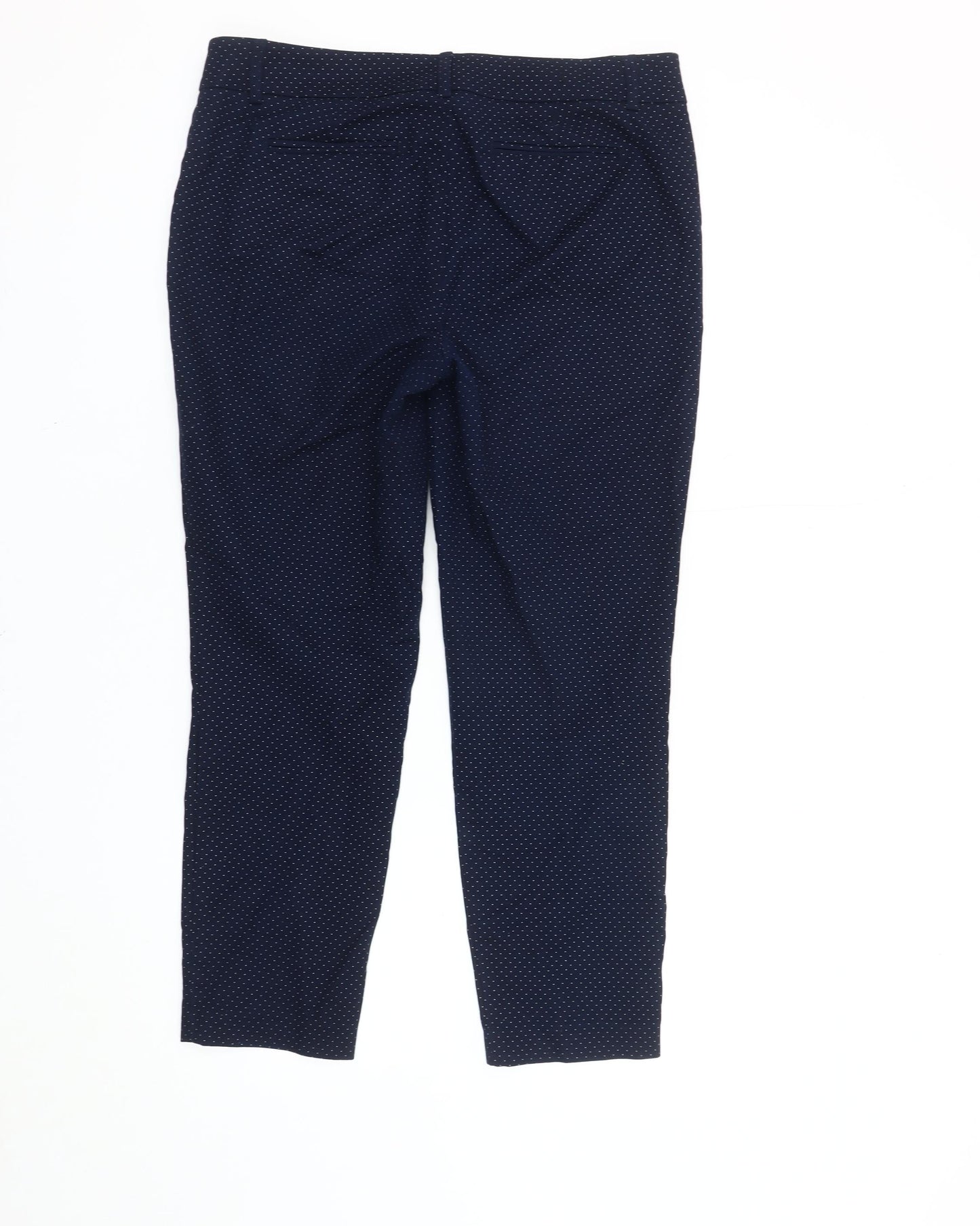 Womens UK Size 12 Hilary Radley Regular Fit Cropped Blue Trousers