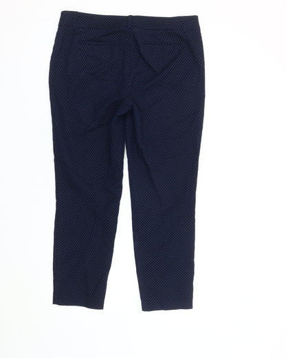 Womens UK Size 12 Hilary Radley Regular Fit Cropped Blue Trousers