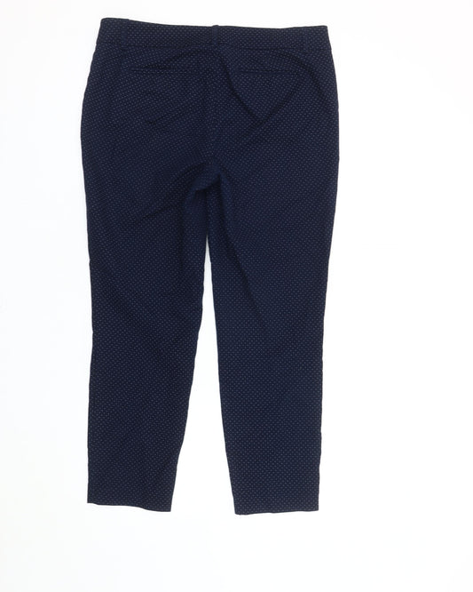 Womens UK Size 12 Hilary Radley Regular Fit Cropped Blue Trousers