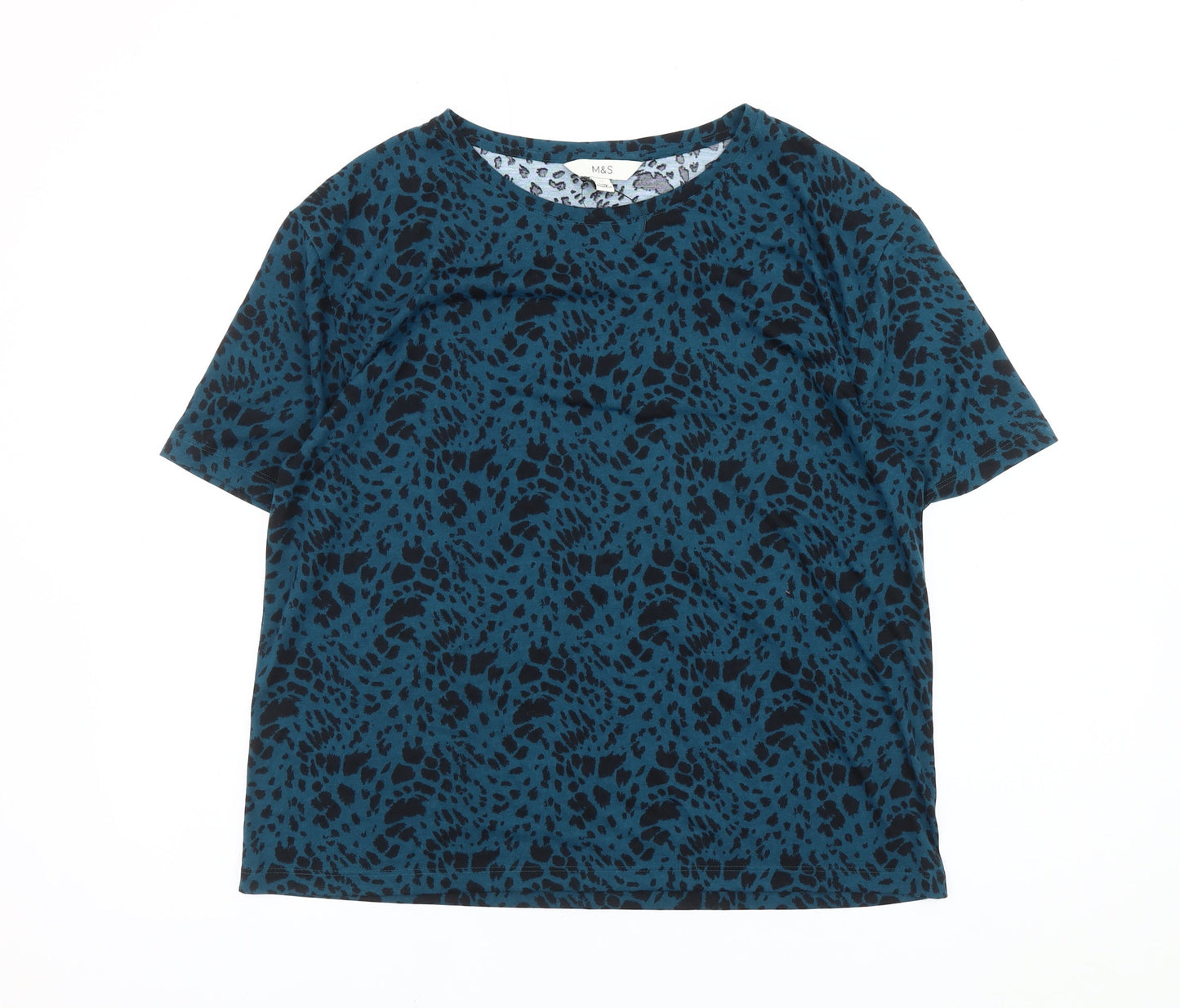 Womens UK Size 12 Marks and Spencer Blue Basic T-Shirt