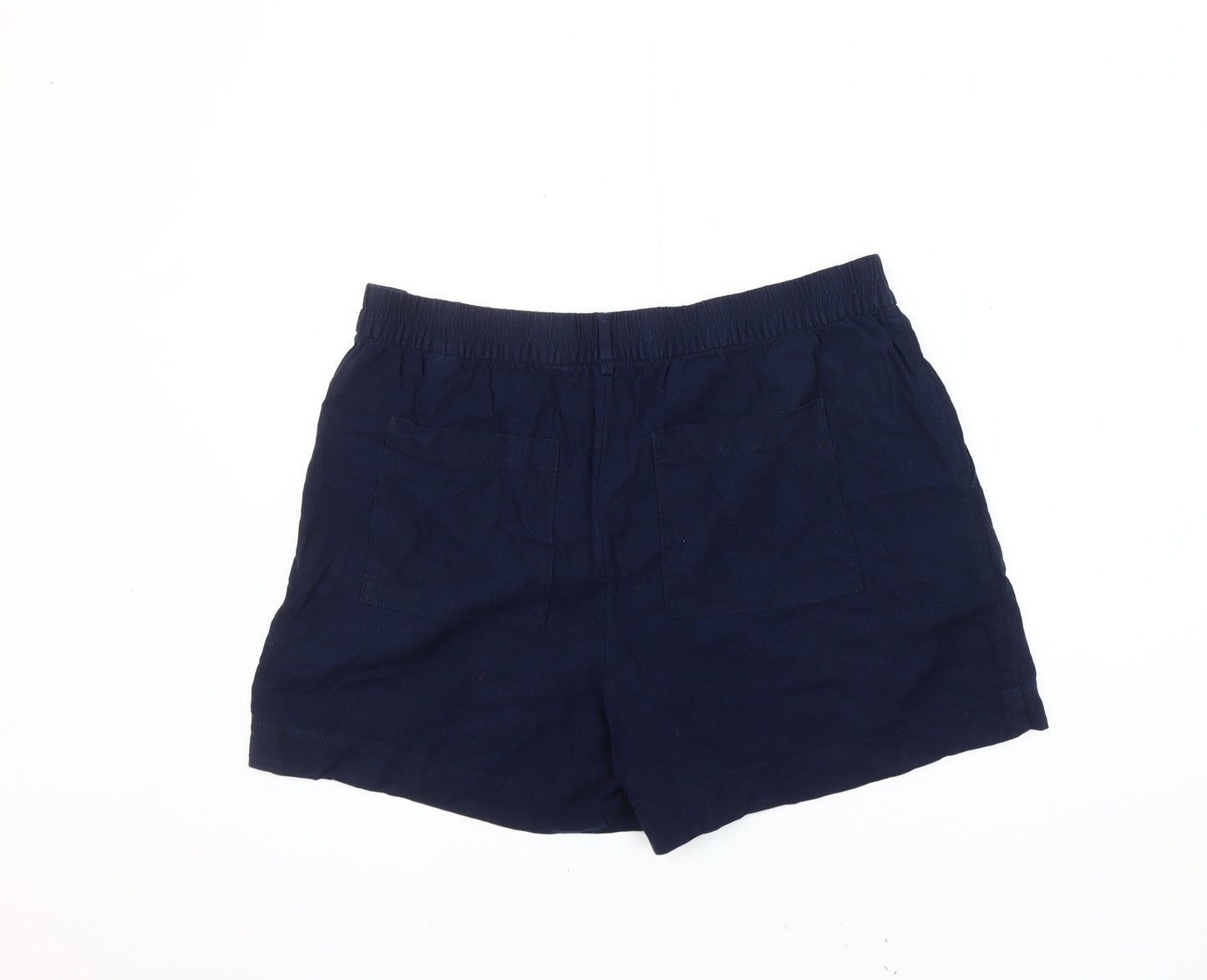 Marks and Spencer Women's Blue Linen Shorts