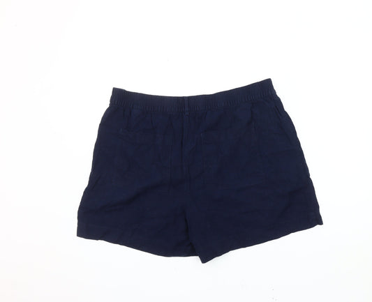 Marks and Spencer Women's Blue Linen Shorts