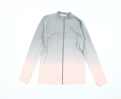 WORK OUT Women's Grey Pink Ombre Activewear Jacket M