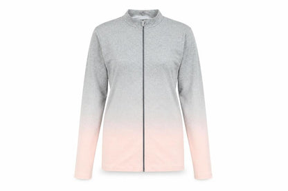 Front view of WorkOut Women's Grey Pink Ombre Activewear Jacket M