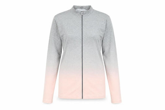 Front view of WorkOut Women's Grey Pink Ombre Activewear Jacket M