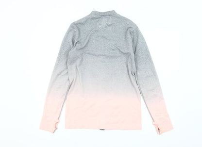 WORK OUT Women's Grey Pink Ombre Activewear Jacket M