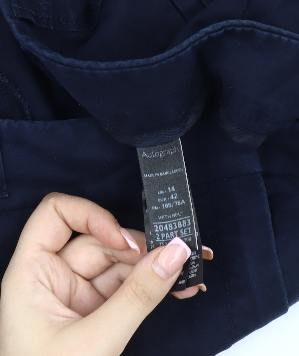 Marks and Spencer Women's Blue Pencil Skirt, Size 14