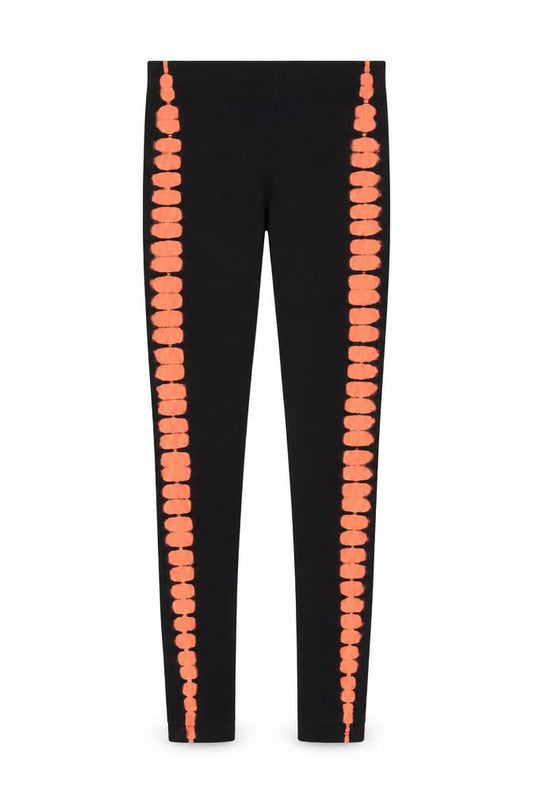 Front view of WorkOut Women's Black Tie Dye Leggings XS