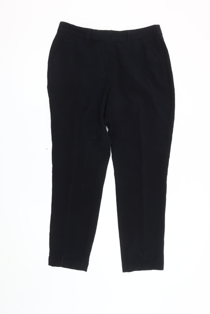 Womens UK Size 12 Jasper Conran Regular Fit Cropped Black Trousers