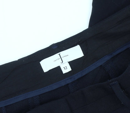 Womens UK Size 12 Jasper Conran Regular Fit Cropped Black Trousers
