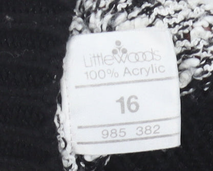 Littlewoods Women's Cardigan, Black, Size 16, Chunky Knit