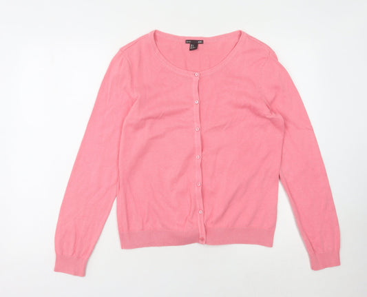 H&M Women's Pink Cardigan, Size 12, Round Neck