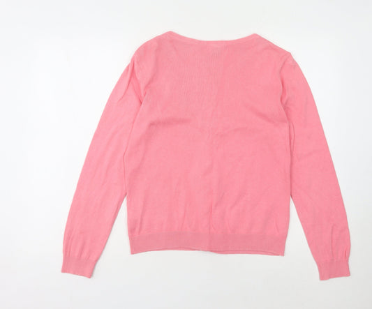 H&M Women's Pink Cardigan, Size 12, Round Neck