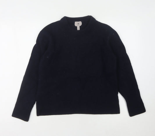 H&M Women's Black Wool Pullover Jumper, Size L