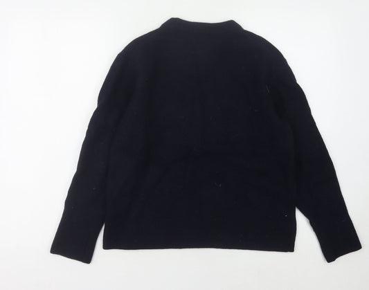H&M Women's Black Wool Pullover Jumper, Size L
