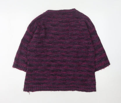 JM Collection Women's Multicoloured Stripe Jumper M