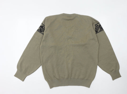 Gabicci Men's Green V-Neck Pullover Jumper M