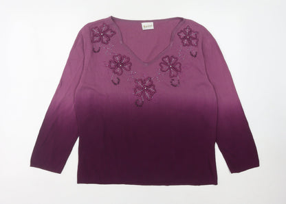Womens UK Size L Roman Originals Purple Pullover Jumper