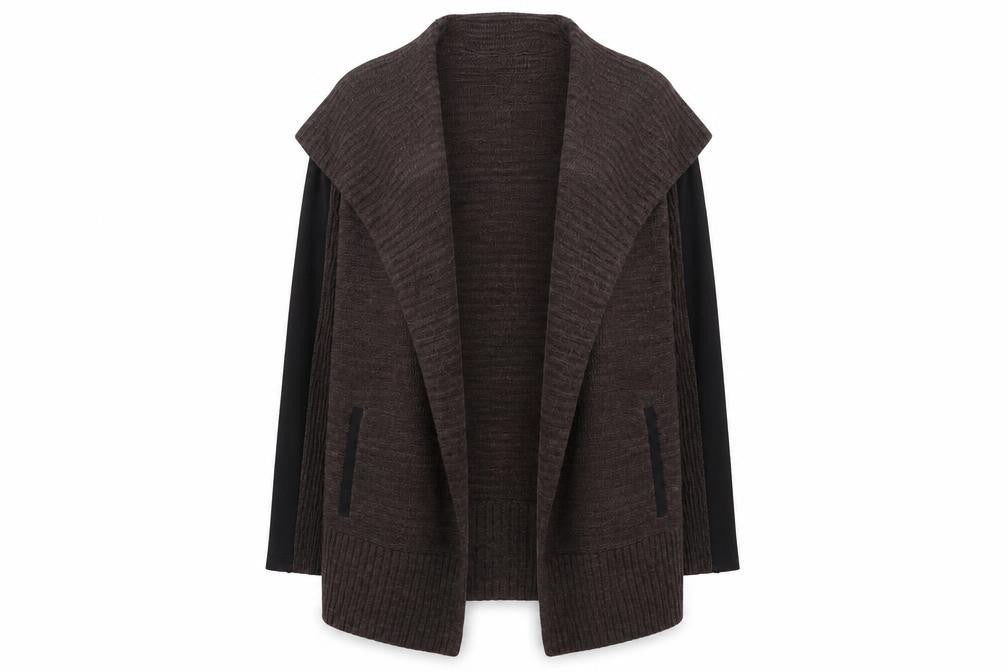 Womens UK Size S Fransa Brown Cardigan Jumper