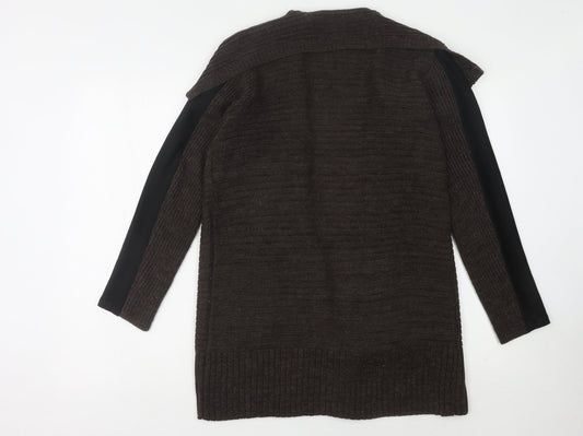 Womens UK Size S Fransa Brown Cardigan Jumper