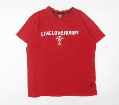 WRU Unisex Red Jersey T-Shirt M Rugby Sports