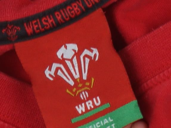 WRU Unisex Red Jersey T-Shirt M Rugby Sports