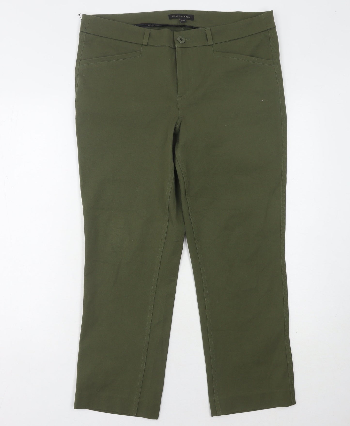 Banana Republic Women's Green Straight Trousers Size 10