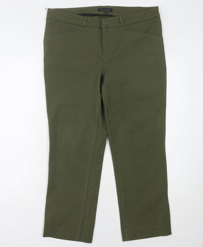 Banana Republic Women's Green Straight Trousers Size 10