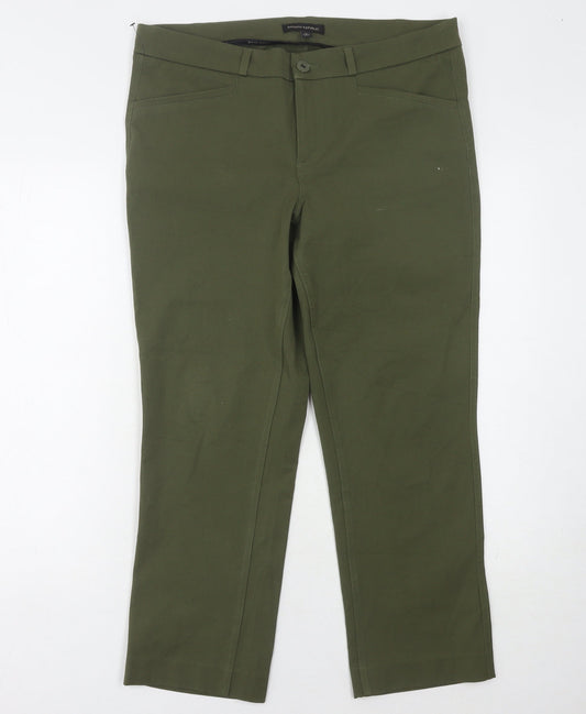 Banana Republic Women's Green Straight Trousers Size 10