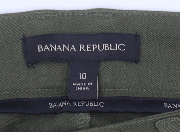 Banana Republic Women's Green Straight Trousers Size 10