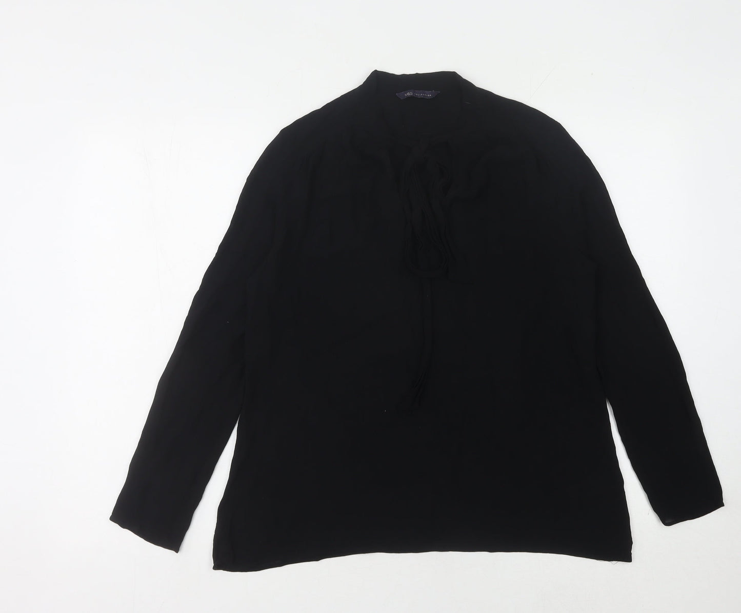 Womens UK Size 12 Marks and Spencer Black Basic Blouse