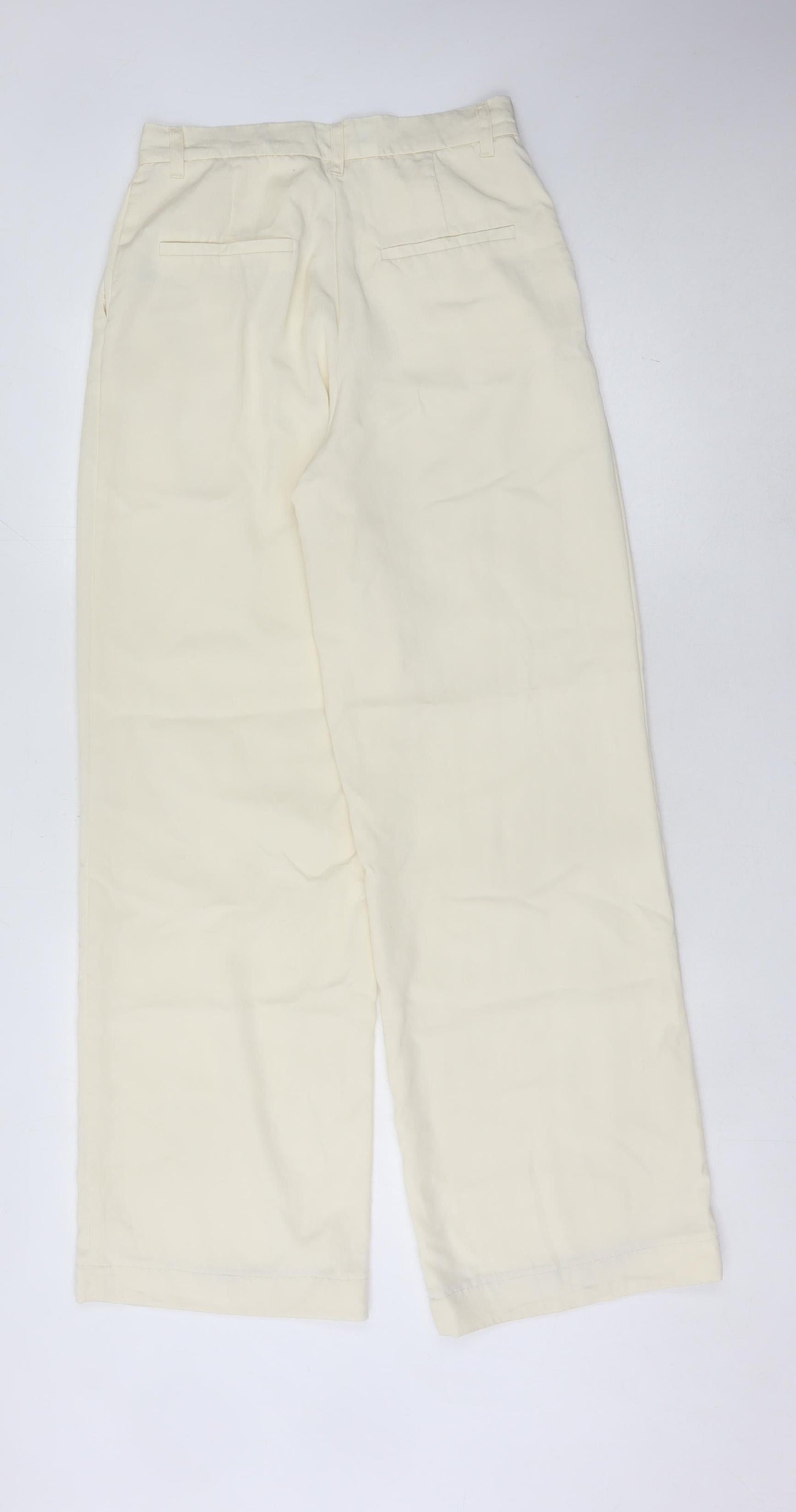 Womens UK Size 8 Zara Regular Fit Casual Workwear Ivory Trousers