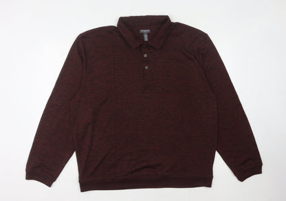 Van Heusen Men's Red 2XL Long Sleeve Polo