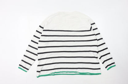 Beloved Woman White Striped Pullover Jumper 2XL