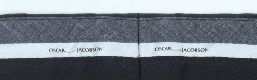 Oscar Jacobson Men's Black Trousers Size 46 Formal