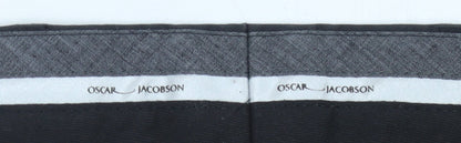 Oscar Jacobson Men's Black Trousers Size 46 Formal